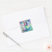 Zomer Schattige Fairy Prinses Meisjes Vierkante Sticker (Envelop)