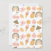 Zomer Schattige Fruit & Rainbow 5e Verjaardagsfees Kaart (Achterkant)