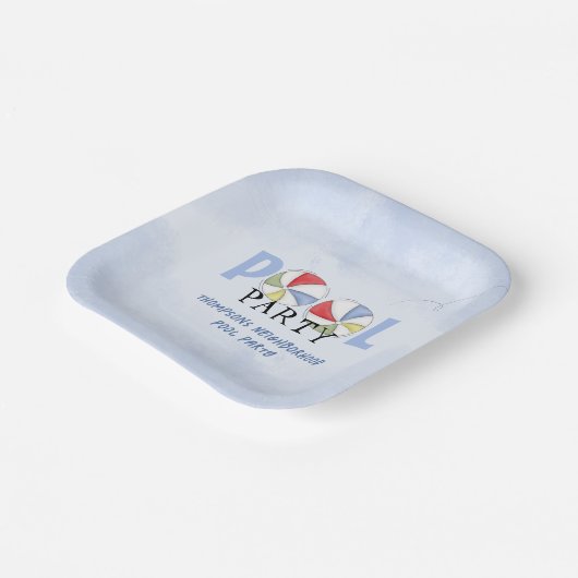 Zomer Schattigee Pool Party Custom Papieren Bordje (Gebogen)
