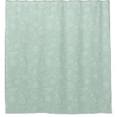Zomer Schelp Kust Nautisch Boho Strand Mint Douchegordijn (Voorkant)