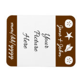 Zomer Schelpen in Chocolade Save-the-Date Magneet (Horizontaal)