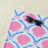Zomer Schelpen Roze Strikken Persoonlijk Strandlaken (In situ)