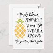 Zomer-schoolleraar-evaluatie-ananas Briefkaart (Voorkant / Achterkant)
