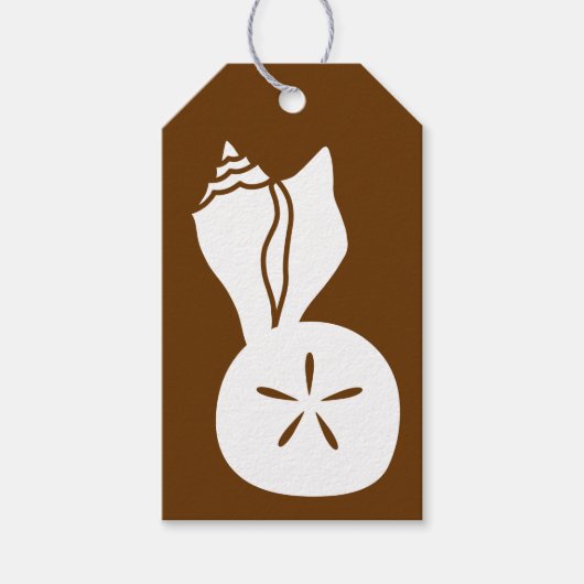 Zomer Seashells in Chocolate Gift Label Cadeaulabel (Voorkant)