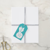 Zomer Seashells in Turquoise Gift Label Cadeaulabel (Met Touw)