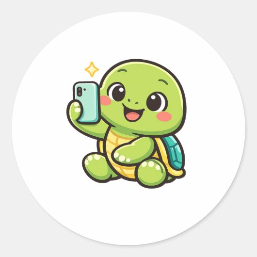 Zomer Selfie Ronde Sticker (Voorkant)