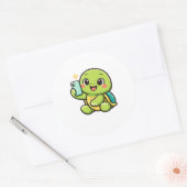 Zomer Selfie Ronde Sticker (Envelop)