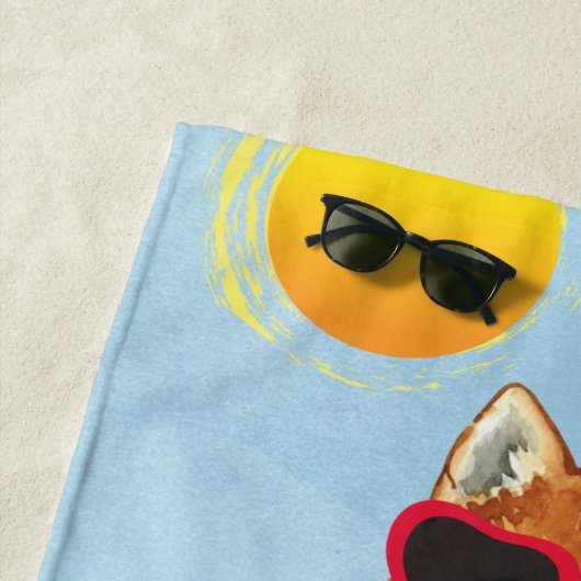 Zomer Shiba Inu strandlaken (In situ)