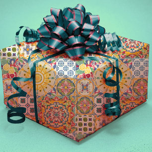 Zomer Siciliaans Blauw Geel Mediterraan Citrus Cadeaupapier