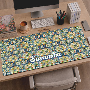 Zomer Siciliaans Blauw Majolica Sinaasappel Citrus Bureaumat