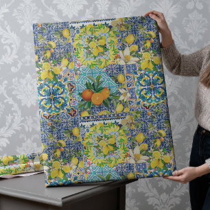 Zomer Siciliaans Citrus Keramisch Tegelmotief Cadeaupapier