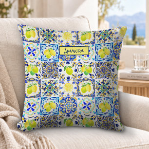 Zomer Siciliaans citrus Mediterraan majolica Kussen