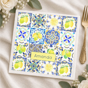 Zomer Siciliaans citrus Mediterraan majolica Servet