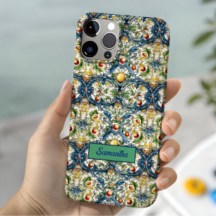 Zomer, Siciliaanse mediterrane oranje majolica iPhone 15 Case