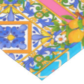 Zomer, Siciliaanse tegels, citrusvruchten, citroen Tafelkleed (Gekanteld)