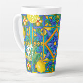 Zomer, Siciliaanse tegels, citrusvruchten, sinaasa Latte Mok (Linkerhoek)