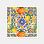 Zomer, Siciliaanse tegels, citrusvruchten, sinaasa Servet (Voorkant)