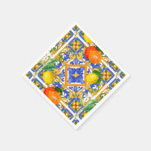 Zomer, Siciliaanse tegels, citrusvruchten, sinaasa Servet (Hoek)