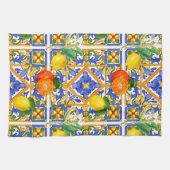 Zomer, Siciliaanse tegels, citrusvruchten, sinaasa Theedoek (Horizontaal)