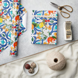 Zomer, Siciliaanse tegels, majolica, keramische te Cadeaupapier