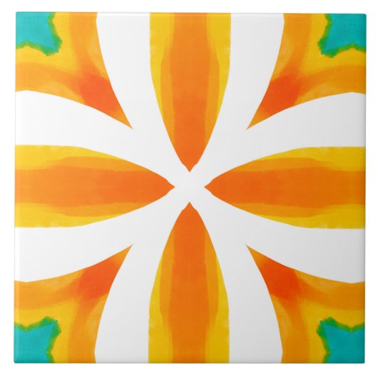 Zomer, Siciliaanse tegels, majolica, keramische te Tegeltje (Voorkant)