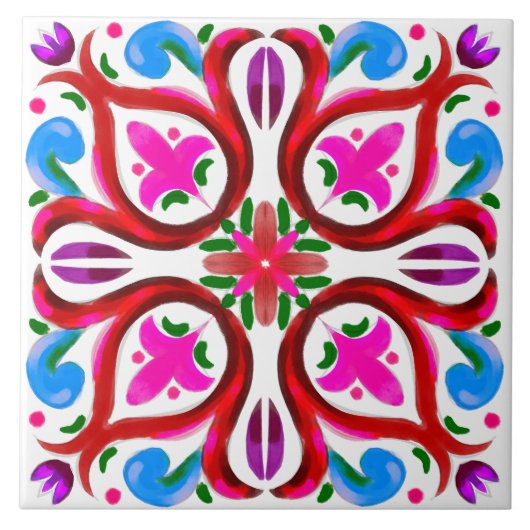 Zomer, Siciliaanse tegels, majolica, keramische te Tegeltje (Voorkant)