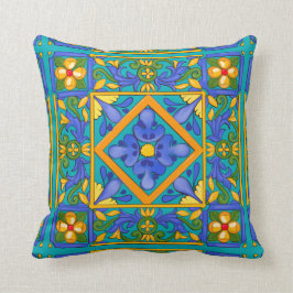 Zomer, Siciliaanse tegels, majolica, Middellandse  Kussen