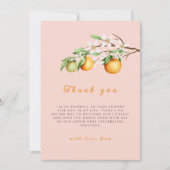 Zomer Sinaasappel Citrus Clementine Baby shower Bedankkaart (Voorkant)