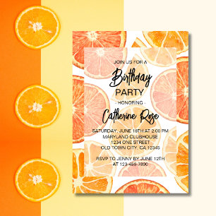 Zomer Sinaasappel Citrus Slice Verjaardagsfeestje Kaart