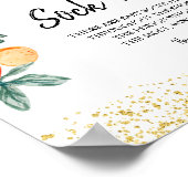 Zomer Sinaasappel Waterverf Baby Sock Hunt Poster (Hoek)