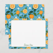 Zomer Sinaasappels Aangepaste naam briefpapier Notitiekaartje (Voorkant / Achterkant)