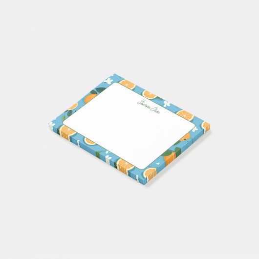 Zomer Sinaasappels Aangepaste naam briefpapier Post-it® Notes (Schuin)