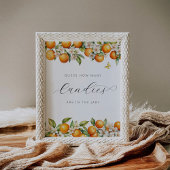 Zomer Sinaasappels Baby shower hoeveel Snoepjes Poster