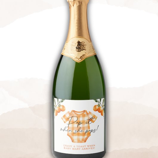 Zomer Sinaasappels Bodysuit Pop het als ze Poppen Sparkling Wijnetiket