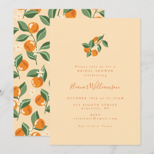 Zomer Sinaasappels Boho Natuur Vrijgezellenfeest Kaart (Voorkant / Achterkant)