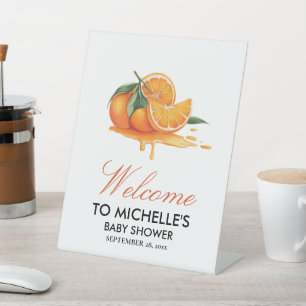 Zomer Sinaasappels Citrus Fruit Baby shower Welkom Reclamebord Met Voetstuk
