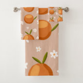 Zomer Sinaasappels Fruit kleine witte bloemetjes P Bad Handdoek (Insitu)