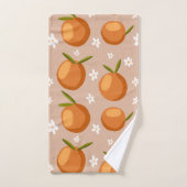 Zomer Sinaasappels Fruit kleine witte bloemetjes P Bad Handdoek (Handdoek)