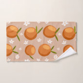 Zomer Sinaasappels Fruit kleine witte bloemetjes P Bad Handdoek (Handdoek)