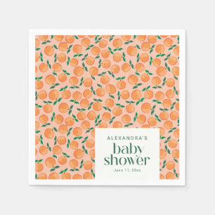 Zomer Sinaasappels Fruit Roze Baby Shower Custom Servet