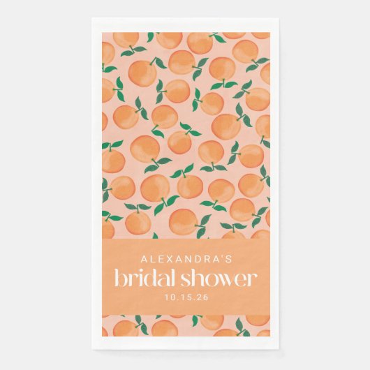 Zomer Sinaasappels Fruit Roze Bruiloft Custom Servet (Voorkant)
