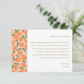 Zomer Sinaasappels Fruit Vrijgezellenfeest Custom  Bedankkaart (Staand voorkant)