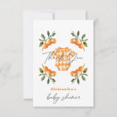 Zomer Sinaasappels Schattigee Bodysuit Baby shower Bedankkaart (Voorkant)