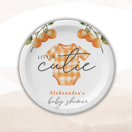 Zomer Sinaasappels Schattigee Bodysuit Baby shower Papieren Bordje