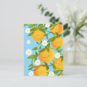 Zomer Sinaasappels Tree Garden Briefkaart (Staand voorkant)