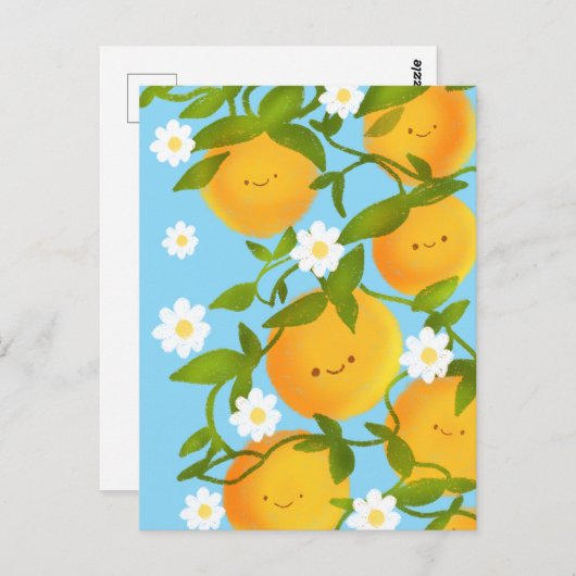 Zomer Sinaasappels Tree Garden Briefkaart (Voorkant / Achterkant)
