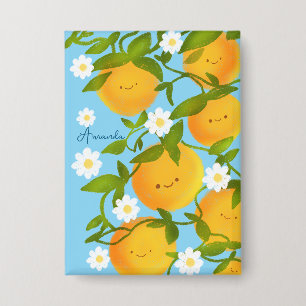 Zomer Sinaasappels Tree Garden Button