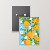 Zomer Sinaasappels Tree Garden Button (Voorkant / Achterkant)