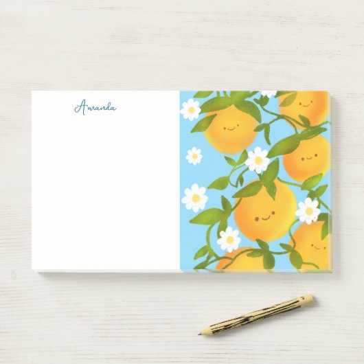 Zomer Sinaasappels Tree Garden Post-it® Notes (Op bureau)