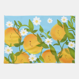 Zomer Sinaasappels Tree Garden Theedoek